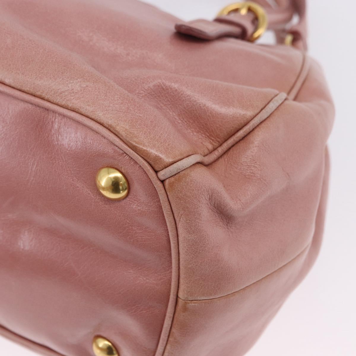 Miu Miu Hand Bag Leather 2way Pink Gold Auth yk20856V