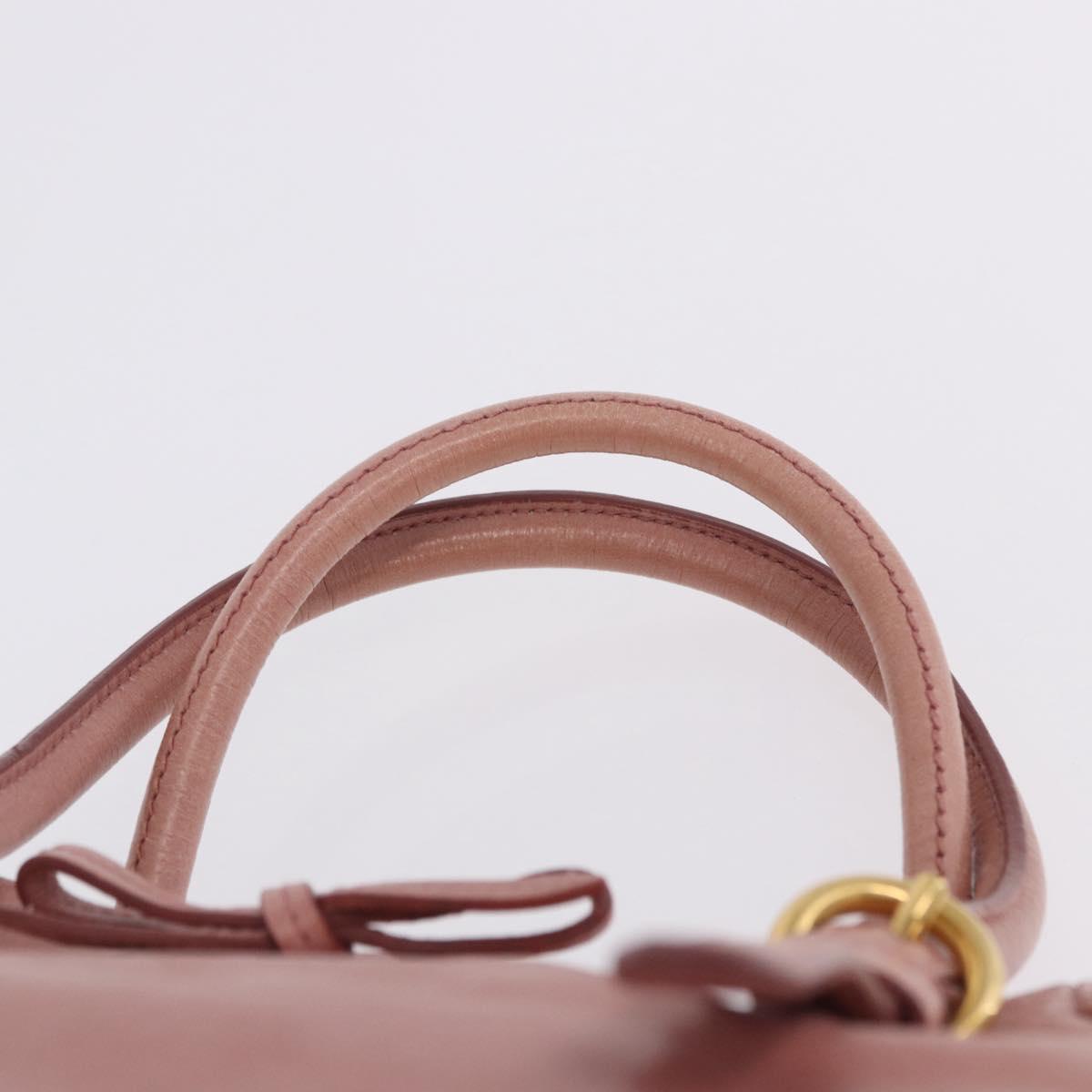 Miu Miu Hand Bag Leather 2way Pink Gold Auth yk20856V