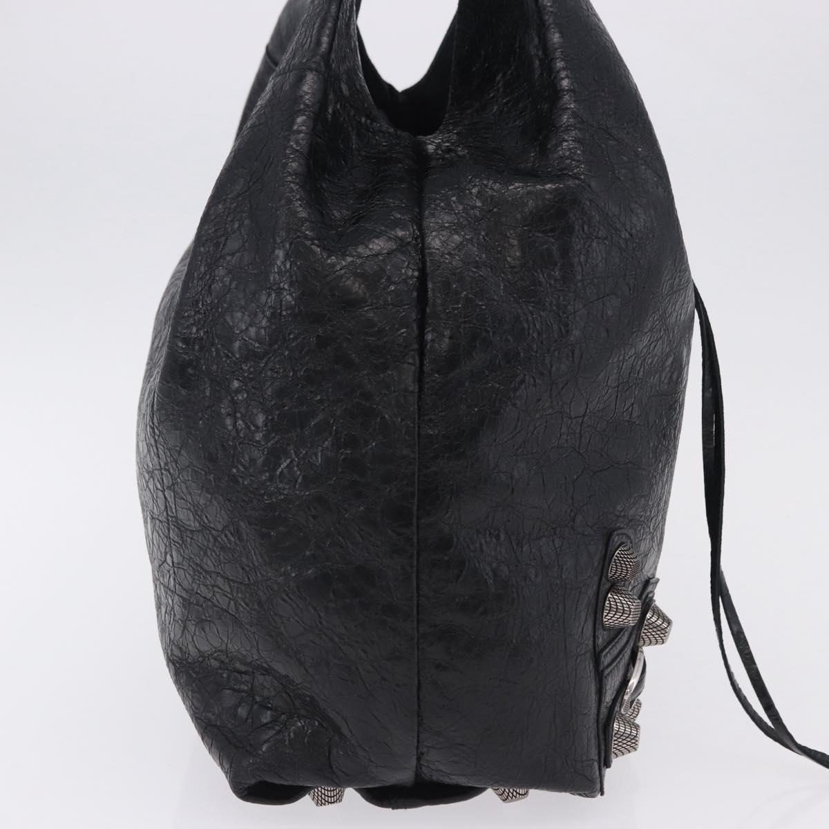 BALENCIAGA Lucagol Shopper Hand Bag Leather Black Silver 780976 Auth yk20857SAM