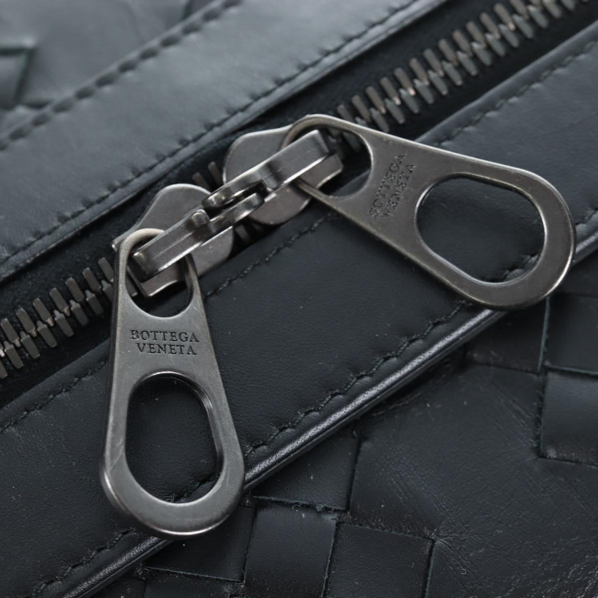 BOTTEGA VENETA INTRECCIATO Boston Bag Leather 2way Black Auth yk20867SAV