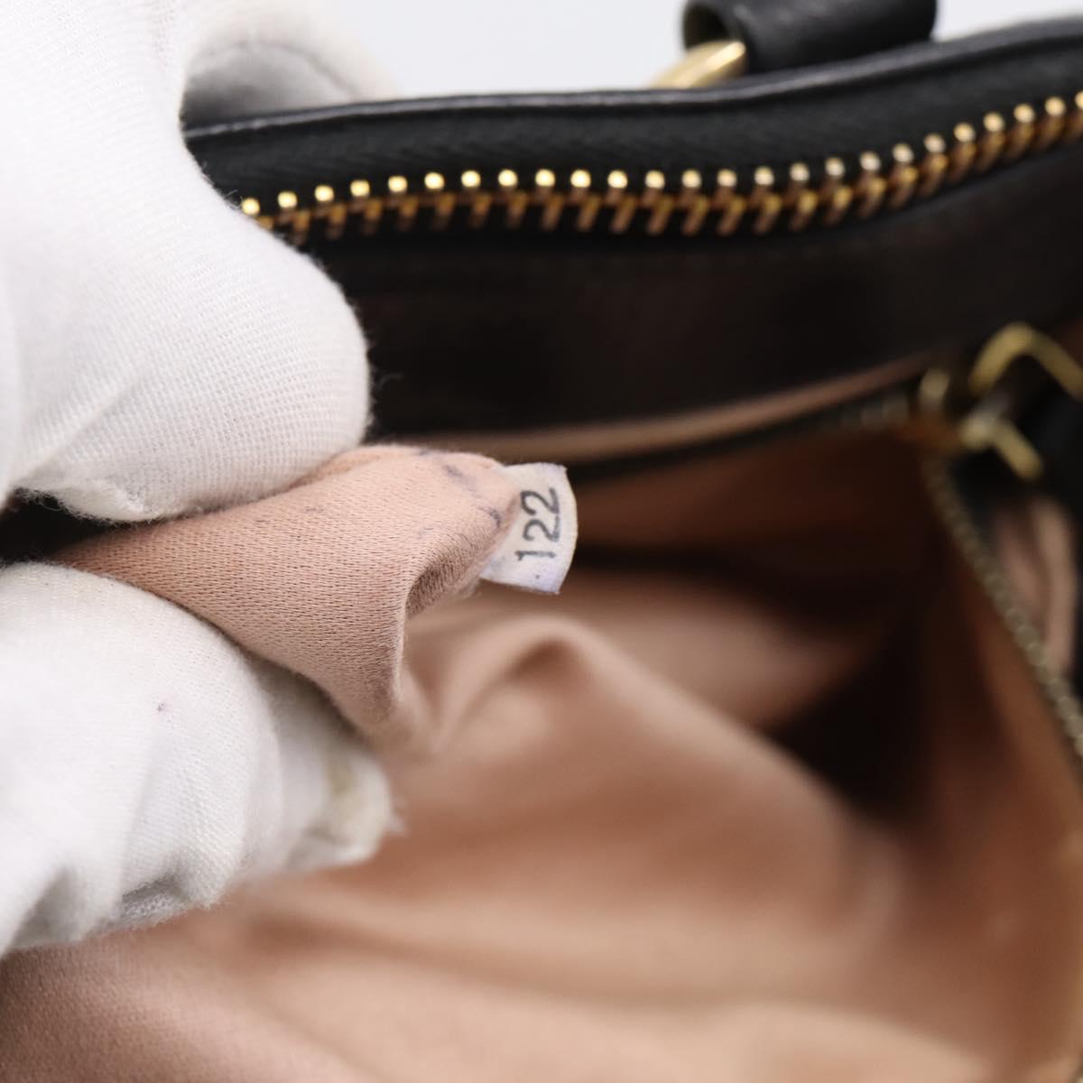 Miu Miu Hand Bag Leather 2way Black Gold Auth yk20869A