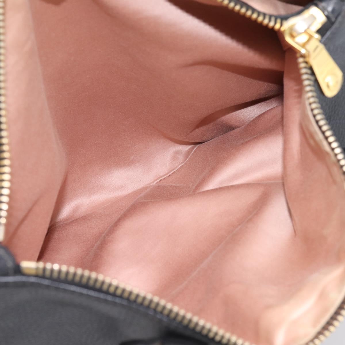 Miu Miu Hand Bag Leather 2way Black Gold Auth yk20869A