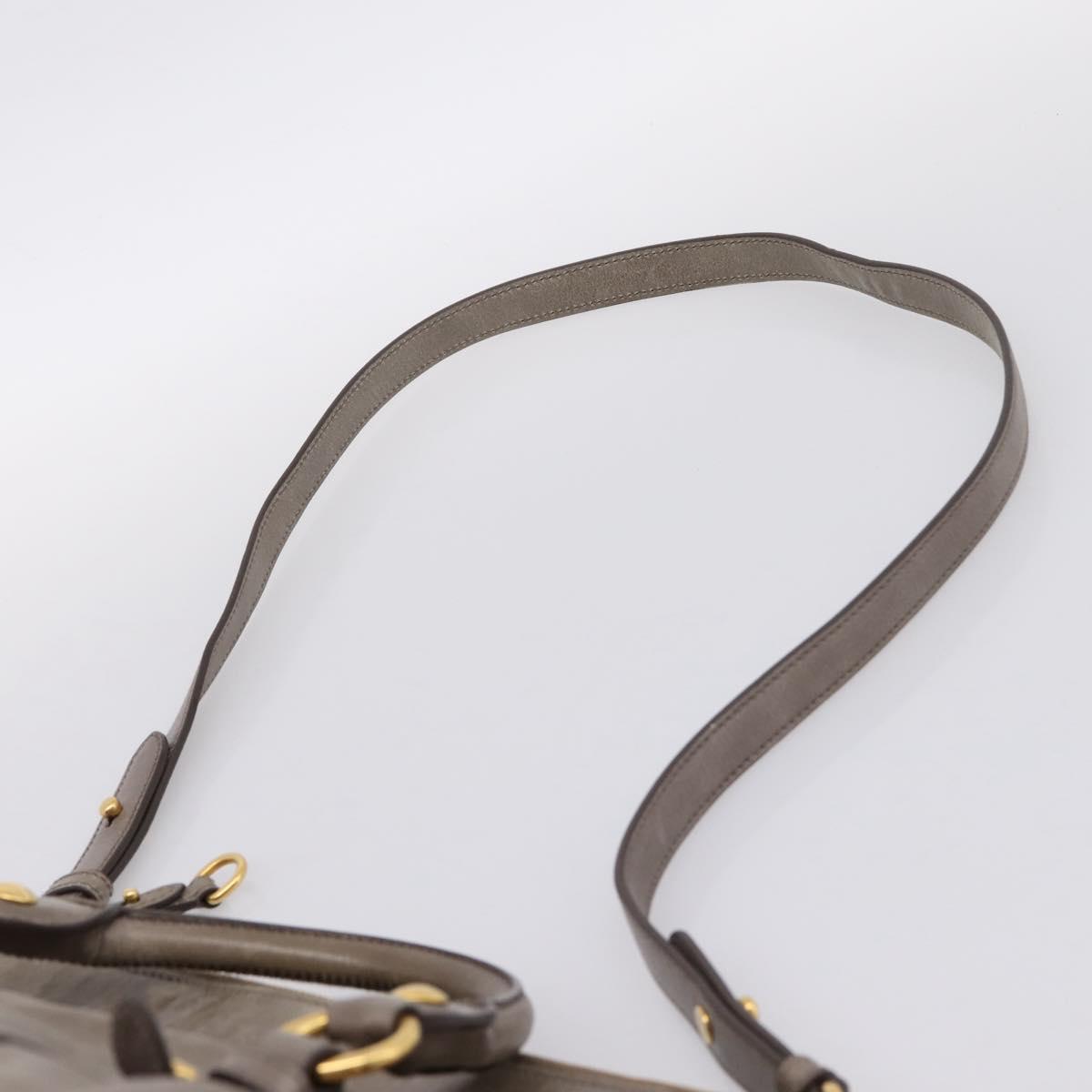 Miu Miu Hand Bag Leather 2way Gray Gold Auth yk20871M