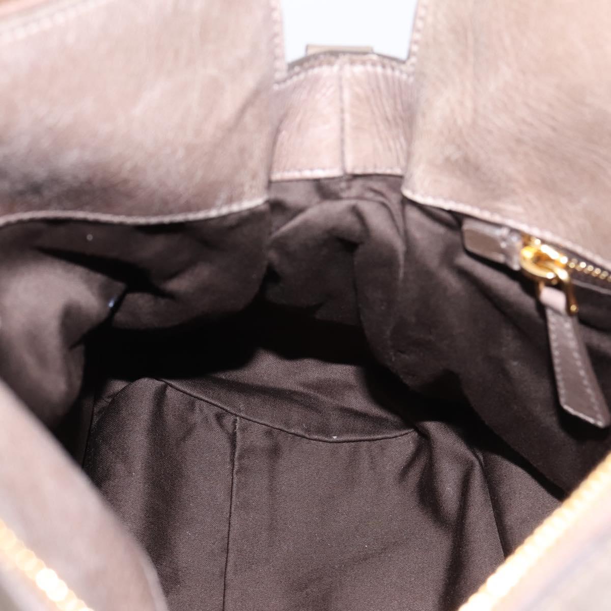 Miu Miu Hand Bag Leather 2way Gray Gold Auth yk20871M