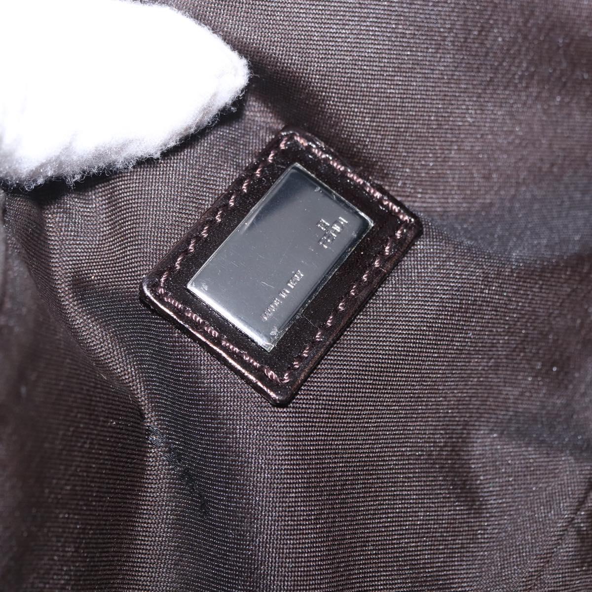 FENDI Zucchino Canvas Accessory Pouch Beige Silver 8BR133 Auth yk20873V