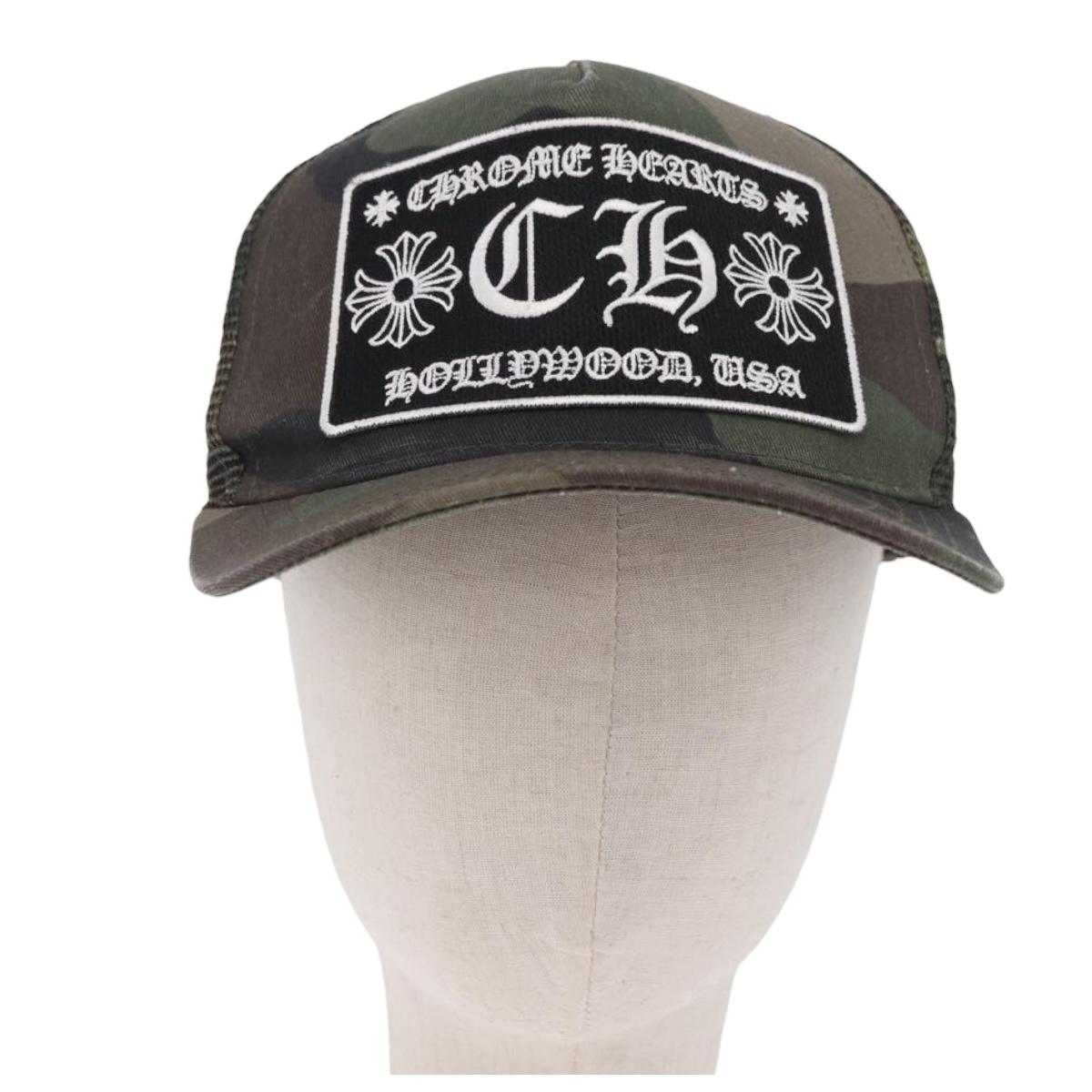 Chrome Hearts Camouflage Cap Cotton Khaki Auth yk20876M