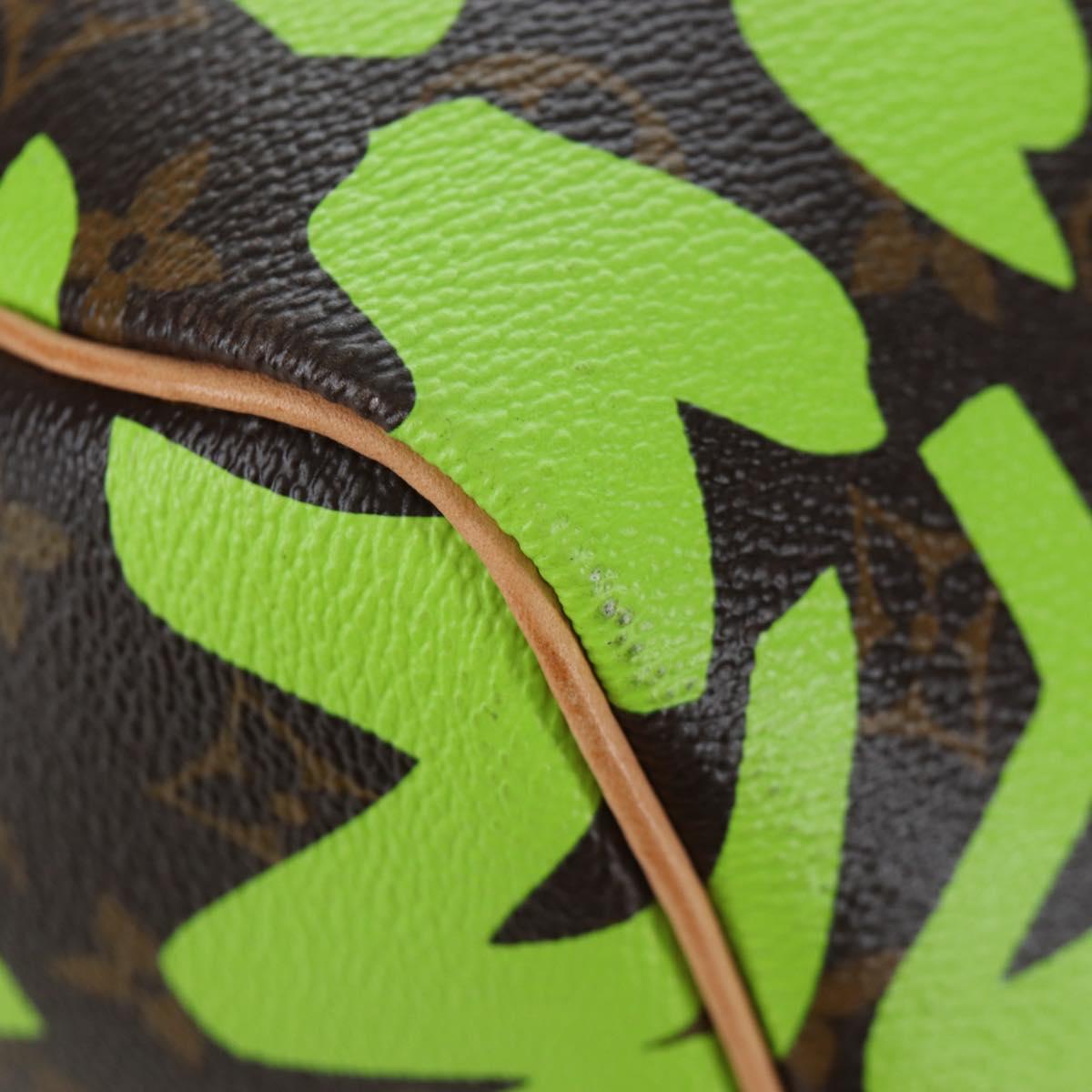 LOUIS VUITTON Graffiti Keepall 50 Boston Bag Vert M93700 LV Auth yk20877SM
