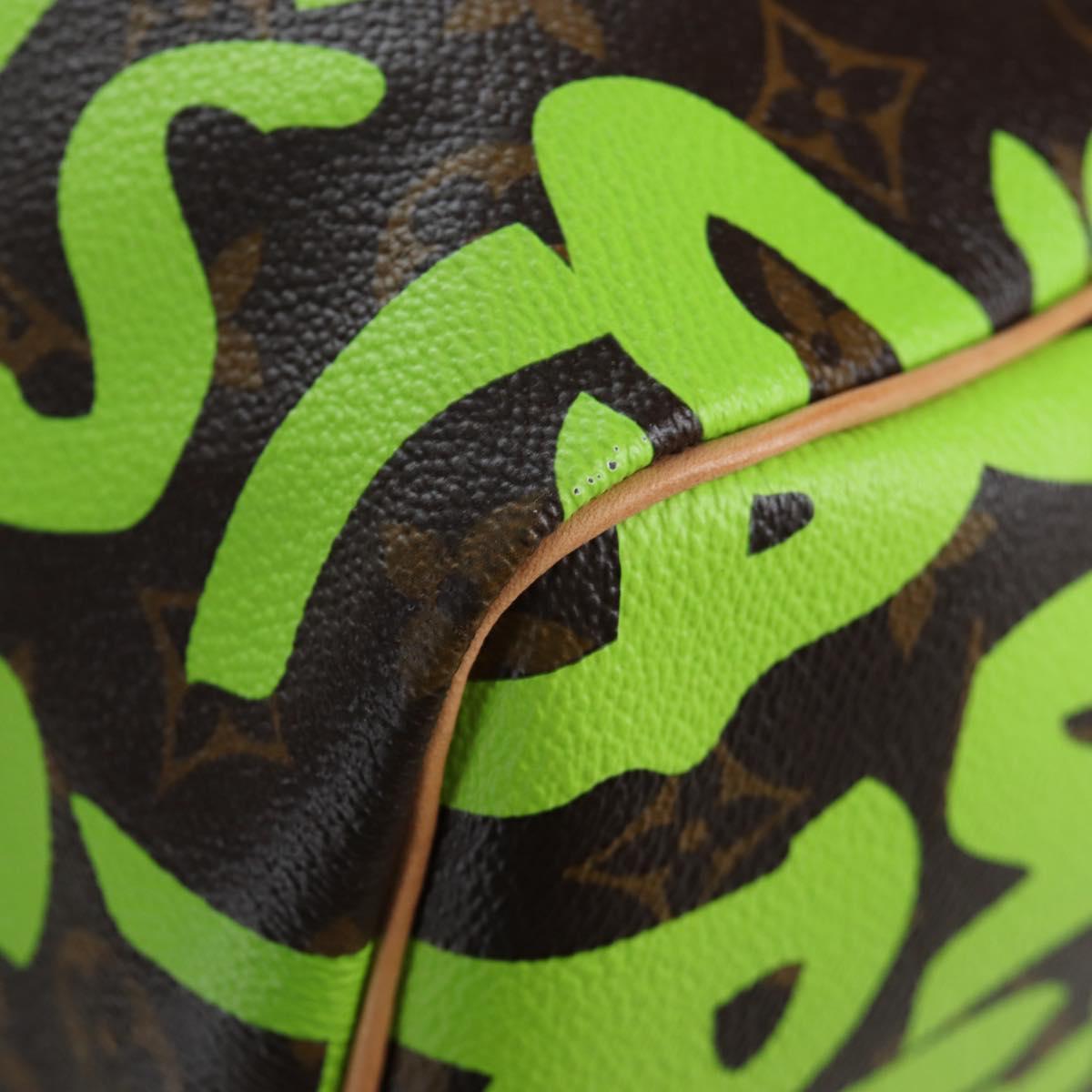 LOUIS VUITTON Graffiti Keepall 50 Boston Bag Vert M93700 LV Auth yk20877SM