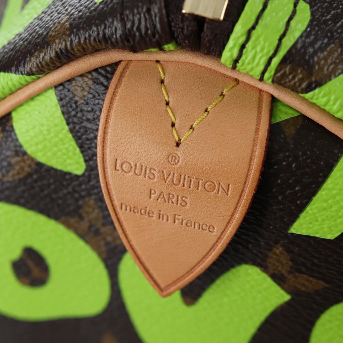 LOUIS VUITTON Graffiti Keepall 50 Boston Bag Vert M93700 LV Auth yk20877SM