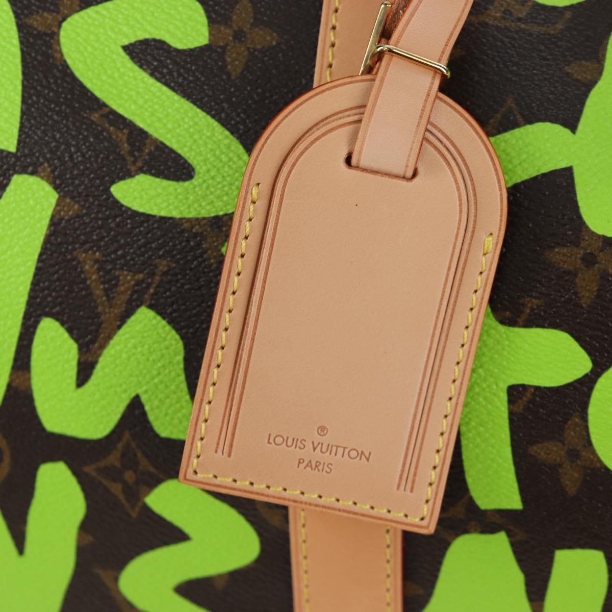 LOUIS VUITTON Graffiti Keepall 50 Boston Bag Vert M93700 LV Auth yk20877SM