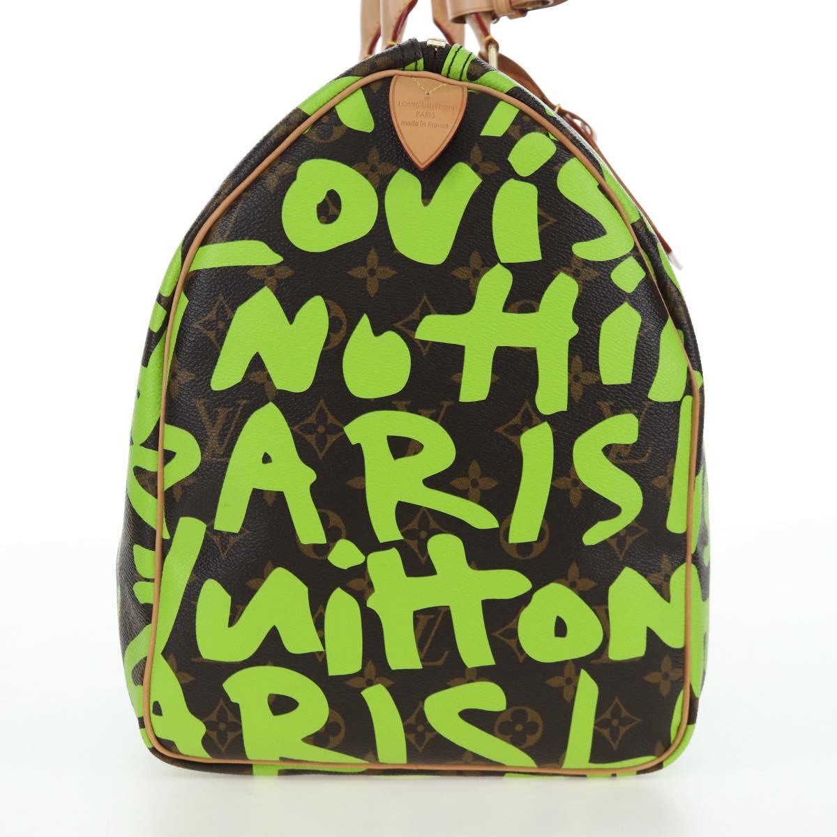 LOUIS VUITTON Graffiti Keepall 50 Boston Bag Vert M93700 LV Auth yk20877SM