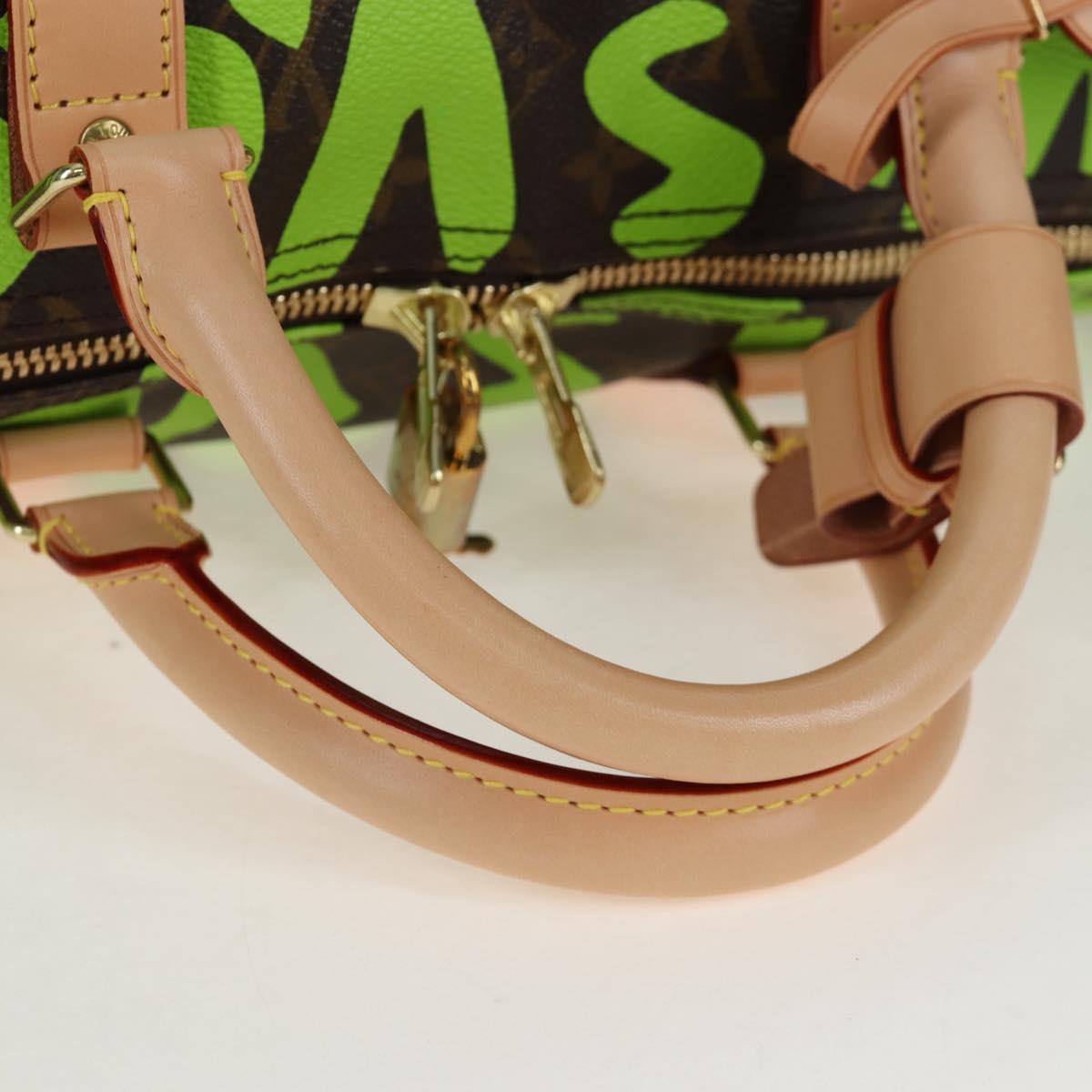 LOUIS VUITTON Graffiti Keepall 50 Boston Bag Vert M93700 LV Auth yk20877SM
