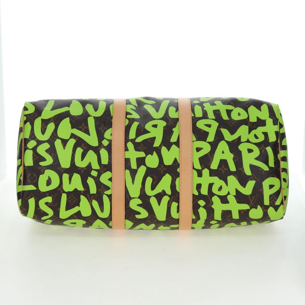 LOUIS VUITTON Graffiti Keepall 50 Boston Bag Vert M93700 LV Auth yk20877SM