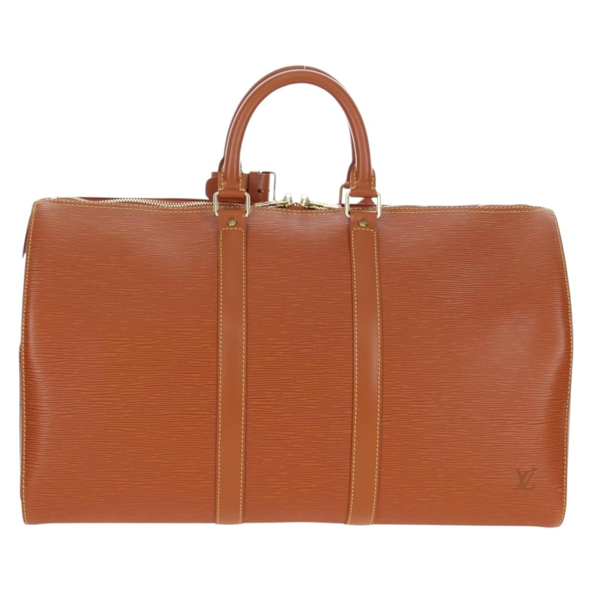 LOUIS VUITTON Epi Keepall 45 Boston Bag Brown M42978 LV Auth yk20878SAV