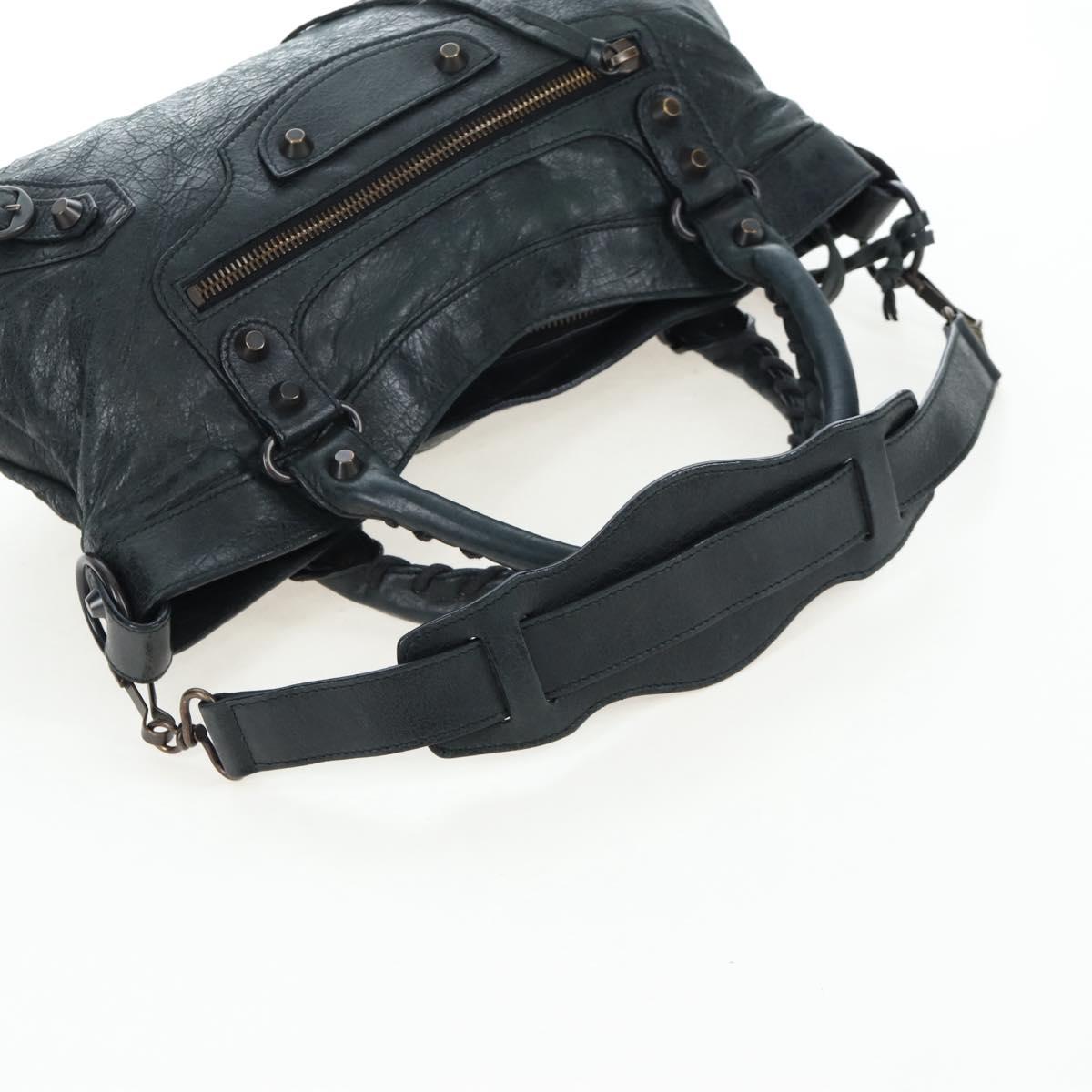 BALENCIAGA The First Hand Bag Leather 2way Black 103208 Auth yk20881M