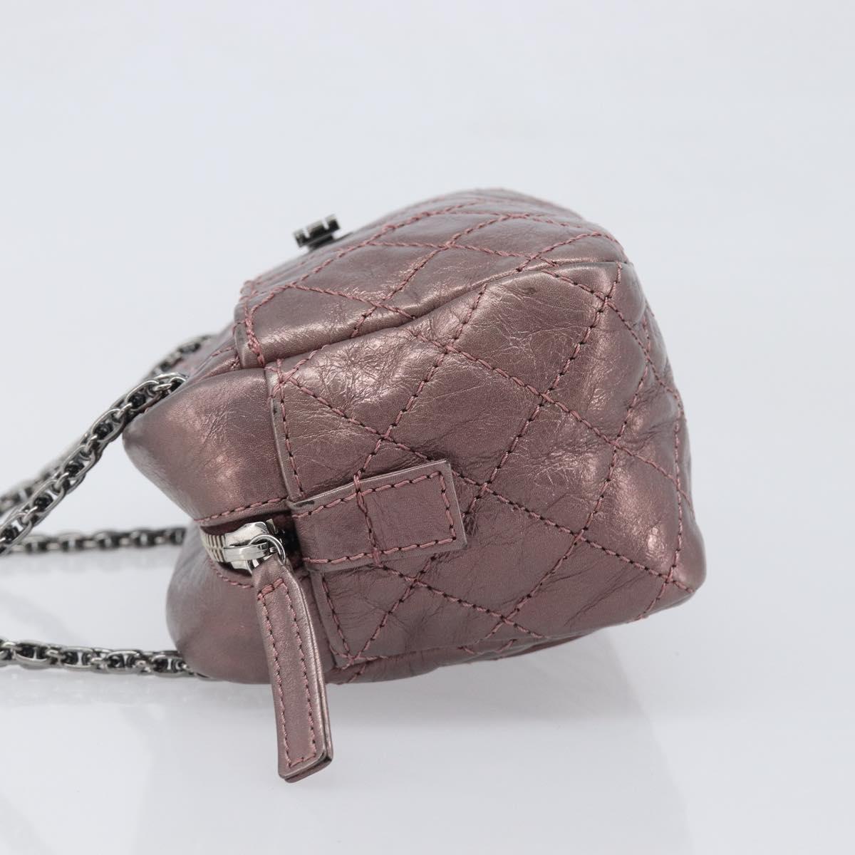 CHANEL 2.55 Matelasse Chain Shoulder Bag Leather Pink Silver CC Auth yk20882V