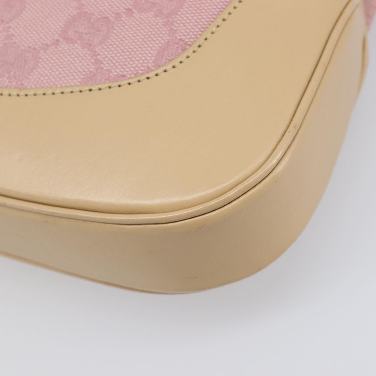 GUCCI GG Canvas Jackie Hand Bag Pink Gold 001 3306 Auth yk20886V