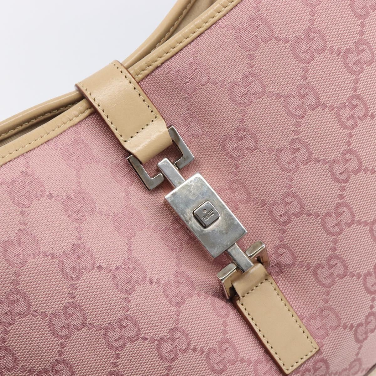 GUCCI GG Canvas Jackie Hand Bag Pink Gold 001 3306 Auth yk20886V