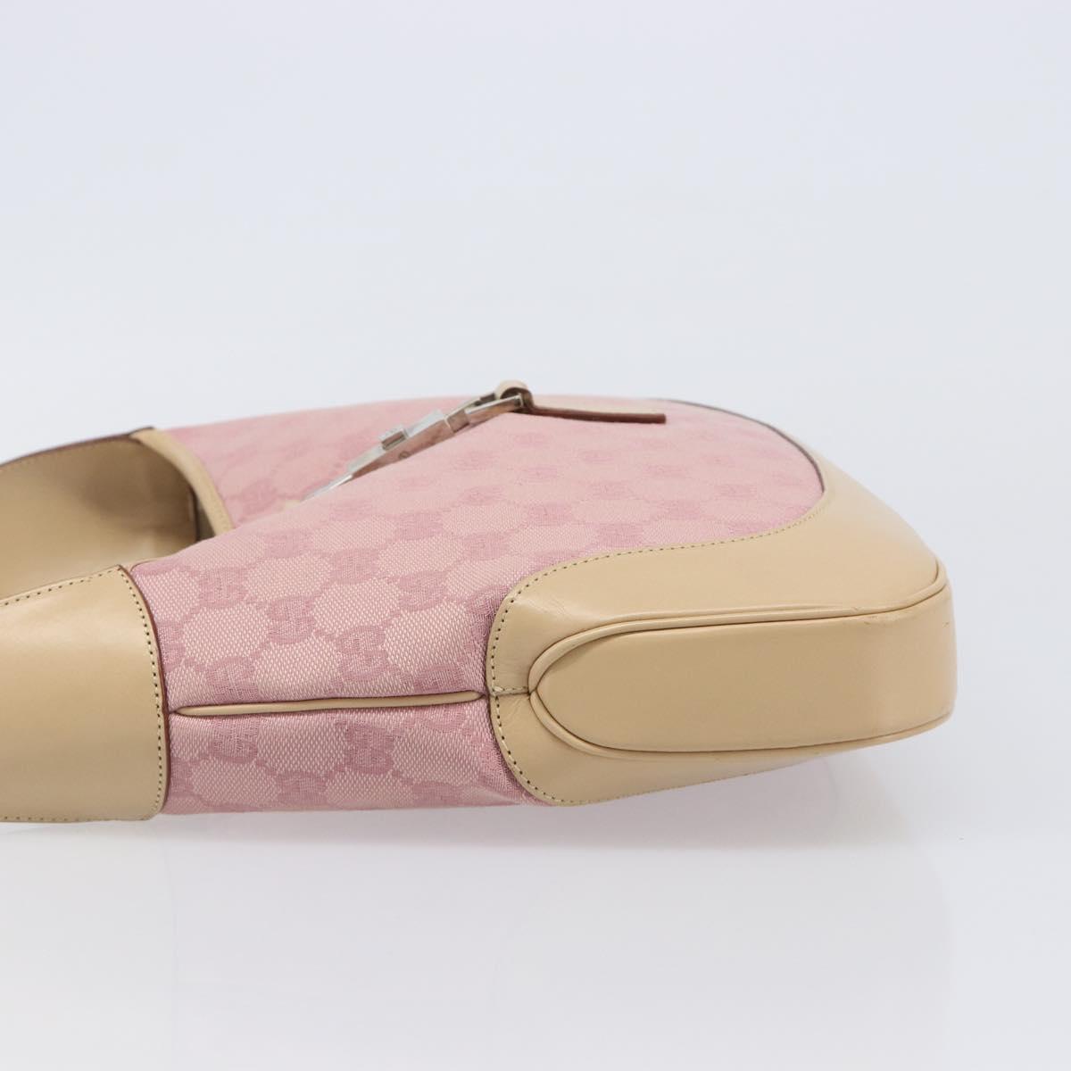 GUCCI GG Canvas Jackie Hand Bag Pink Gold 001 3306 Auth yk20886V