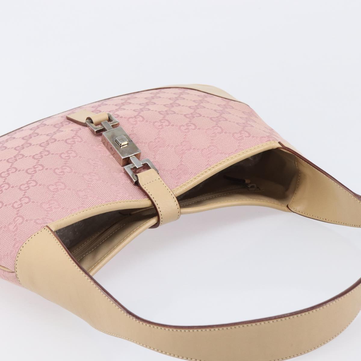 GUCCI GG Canvas Jackie Hand Bag Pink Gold 001 3306 Auth yk20886V
