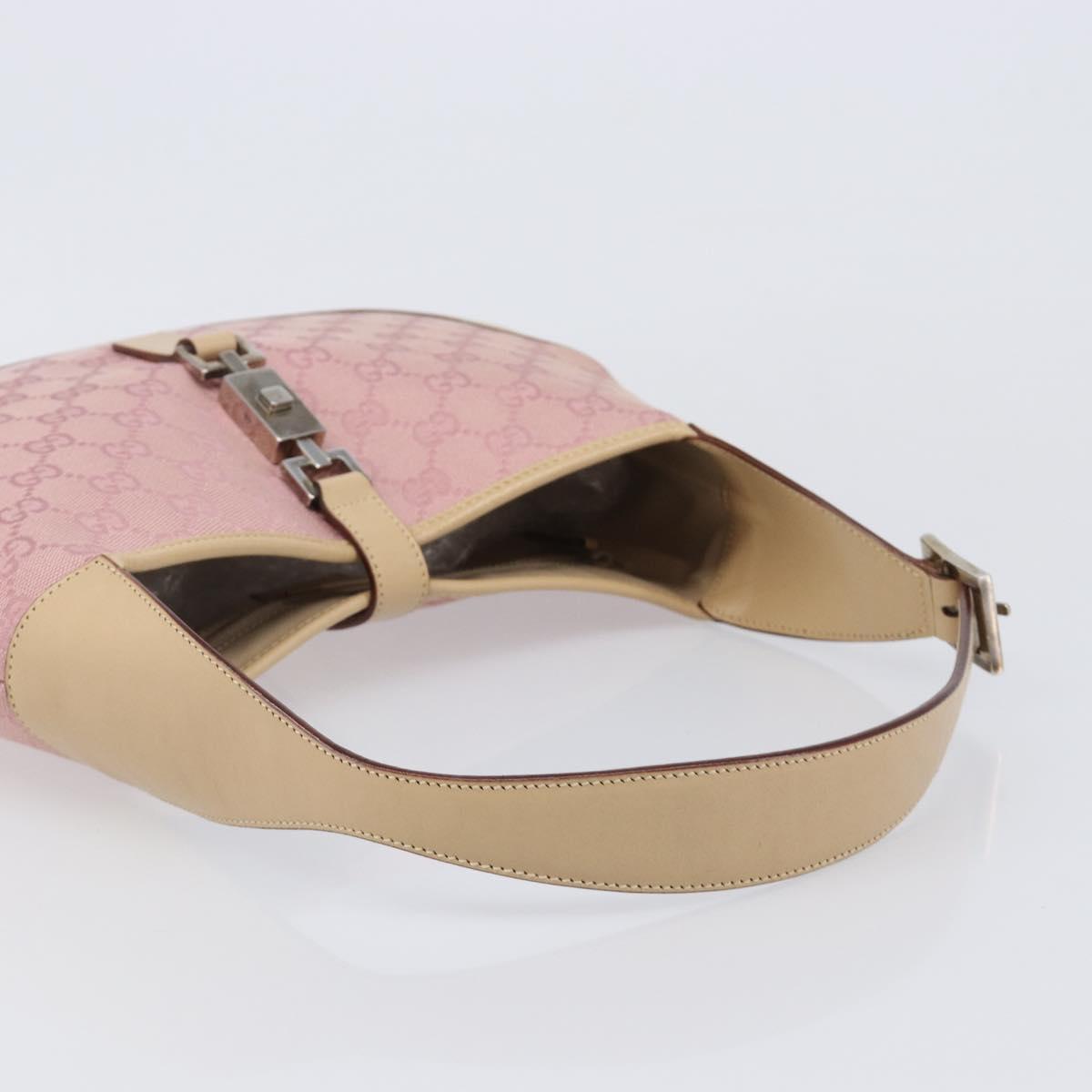 GUCCI GG Canvas Jackie Hand Bag Pink Gold 001 3306 Auth yk20886V