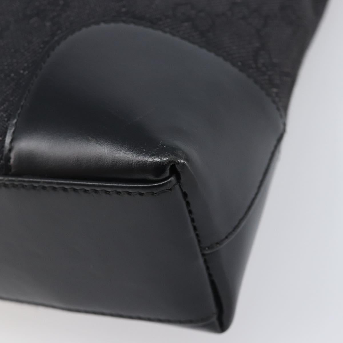 GUCCI GG Canvas Shoulder Bag Outlet Black Silver 143745 Auth yk20887A