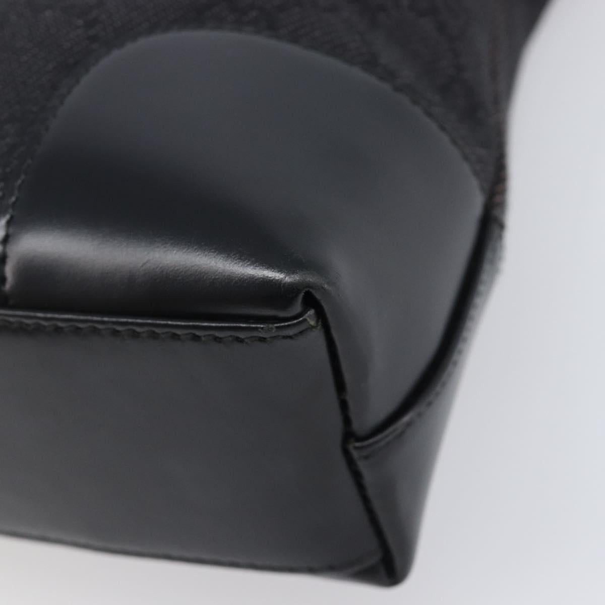 GUCCI GG Canvas Shoulder Bag Outlet Black Silver 143745 Auth yk20887A