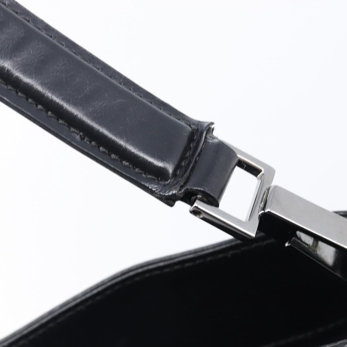 GUCCI GG Canvas Shoulder Bag Outlet Black Silver 143745 Auth yk20887A