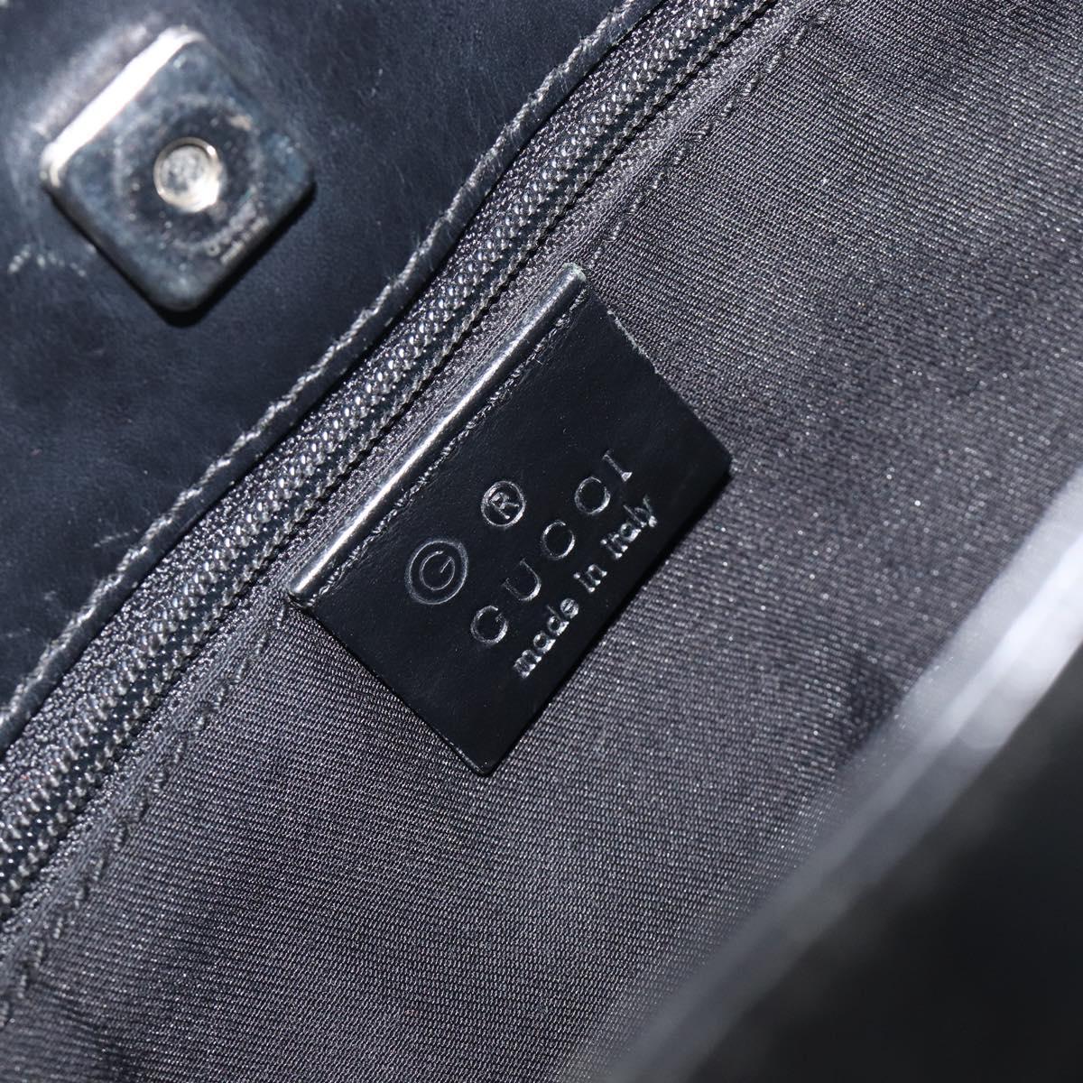 GUCCI GG Canvas Shoulder Bag Outlet Black Silver 143745 Auth yk20887A
