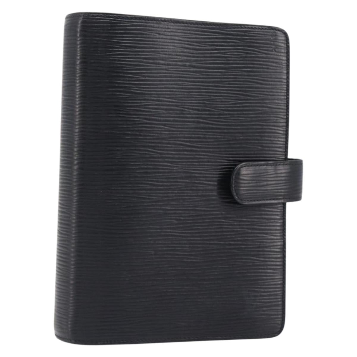 LOUIS VUITTON Epi Agenda MM Day Planner Cover Black R20042 LV Auth yk20889