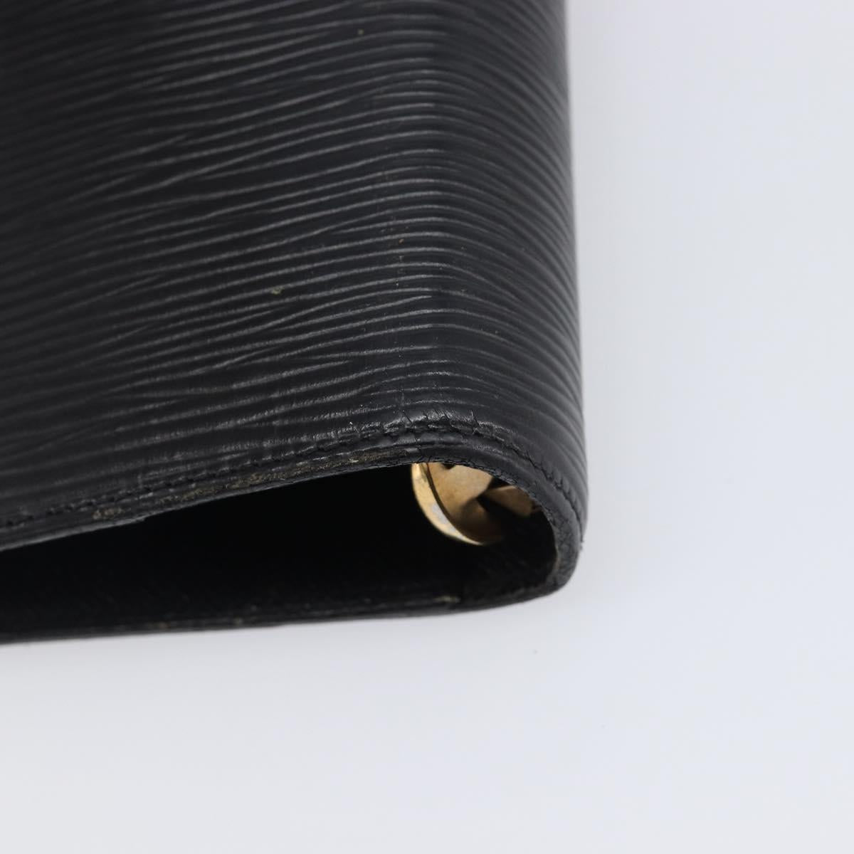 LOUIS VUITTON Epi Agenda MM Day Planner Cover Black R20042 LV Auth yk20889