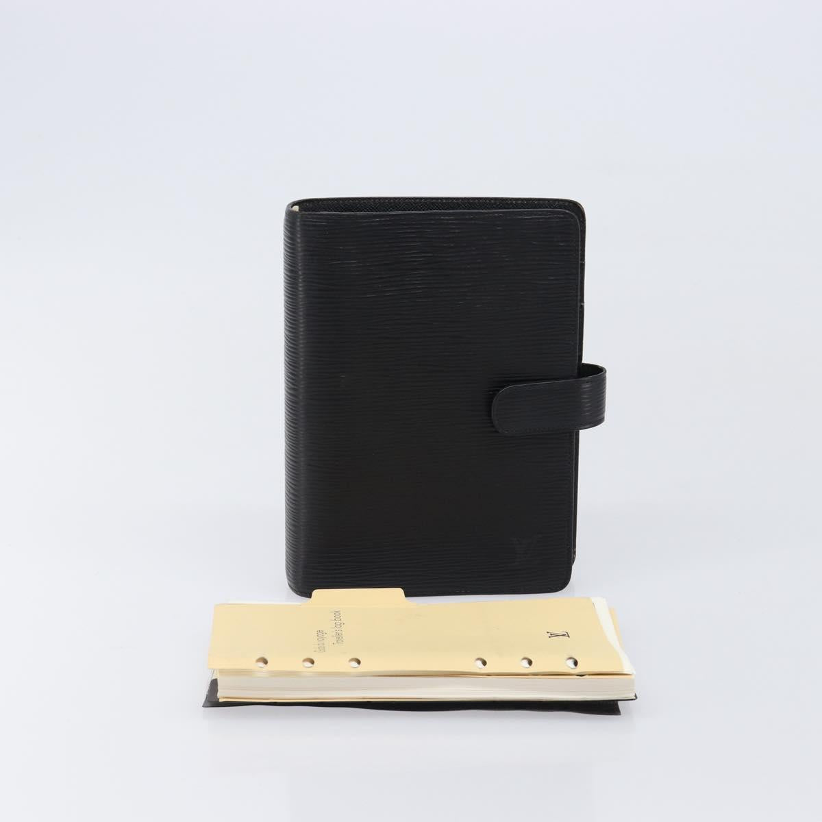 LOUIS VUITTON Epi Agenda MM Day Planner Cover Black R20042 LV Auth yk20889