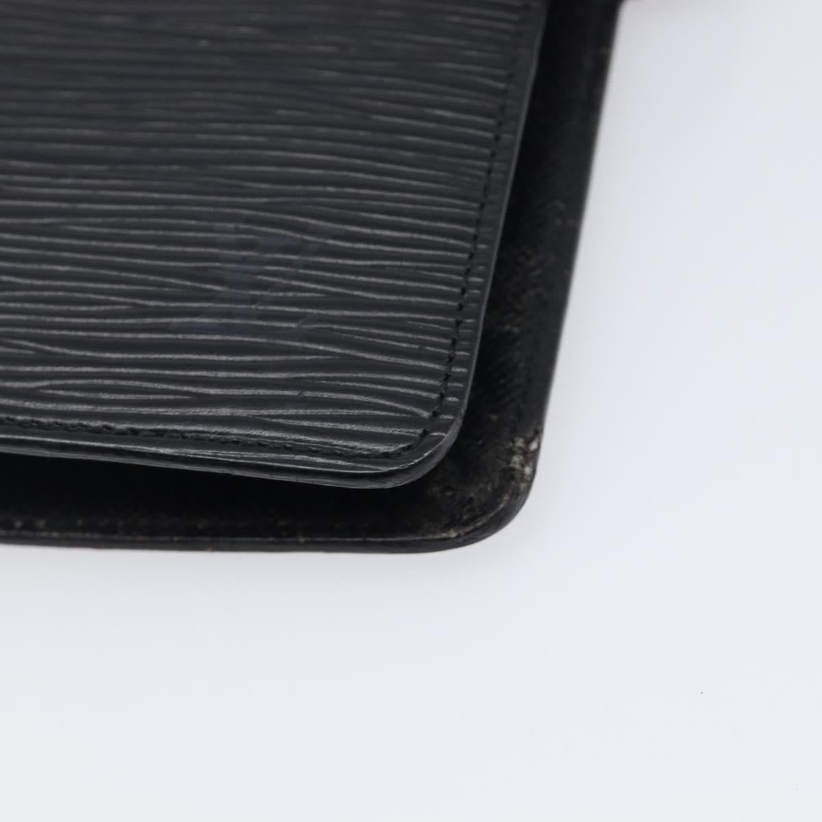 LOUIS VUITTON Epi Agenda MM Day Planner Cover Black R20042 LV Auth yk20889