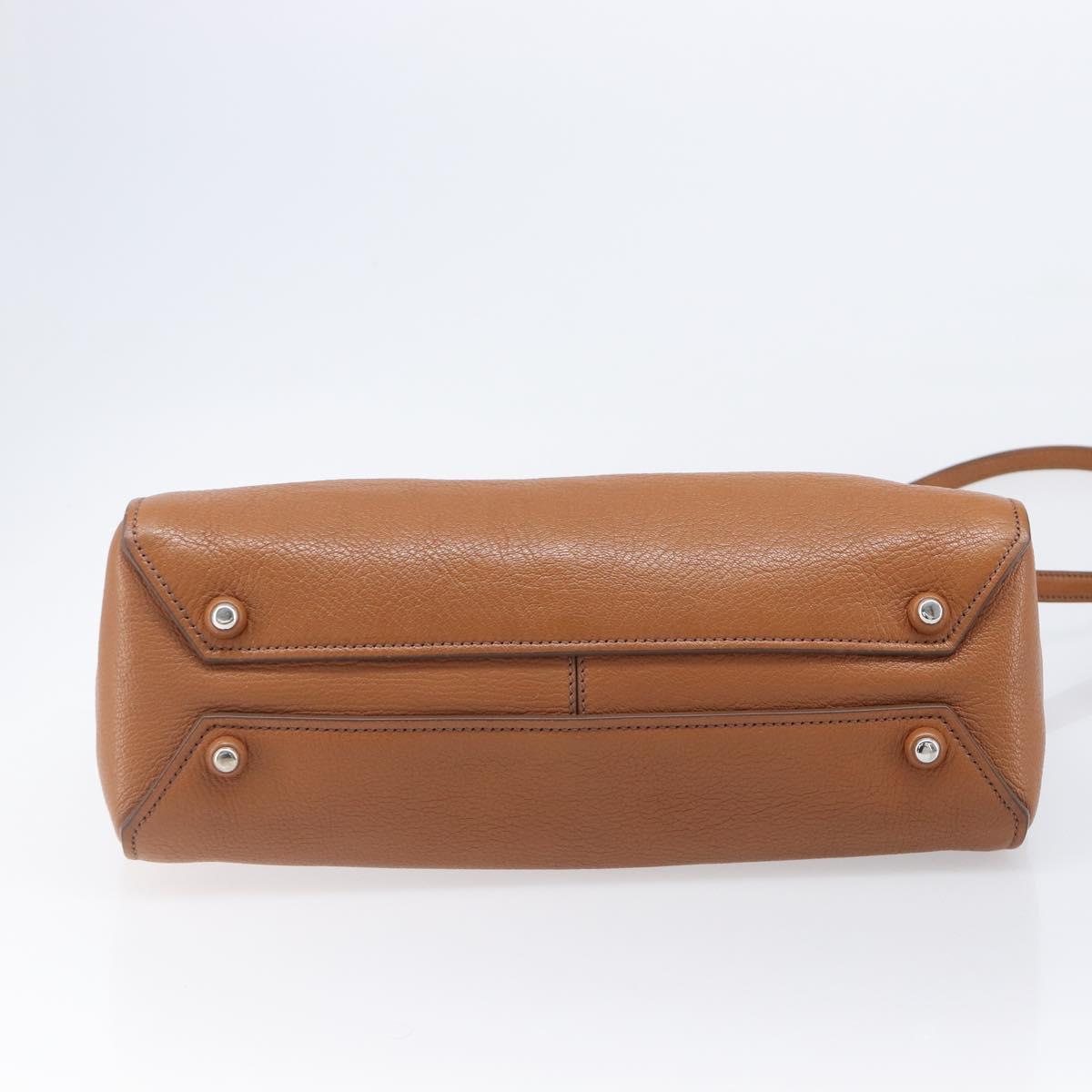 Miu Miu Hand Bag Leather 2way Brown Silver Auth yk20891M
