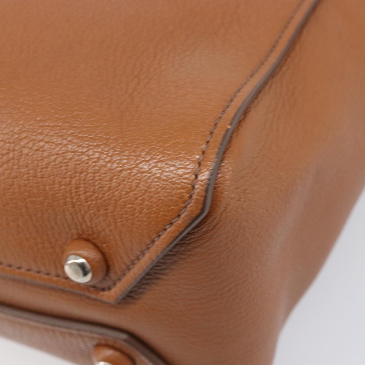 Miu Miu Hand Bag Leather 2way Brown Silver Auth yk20891M