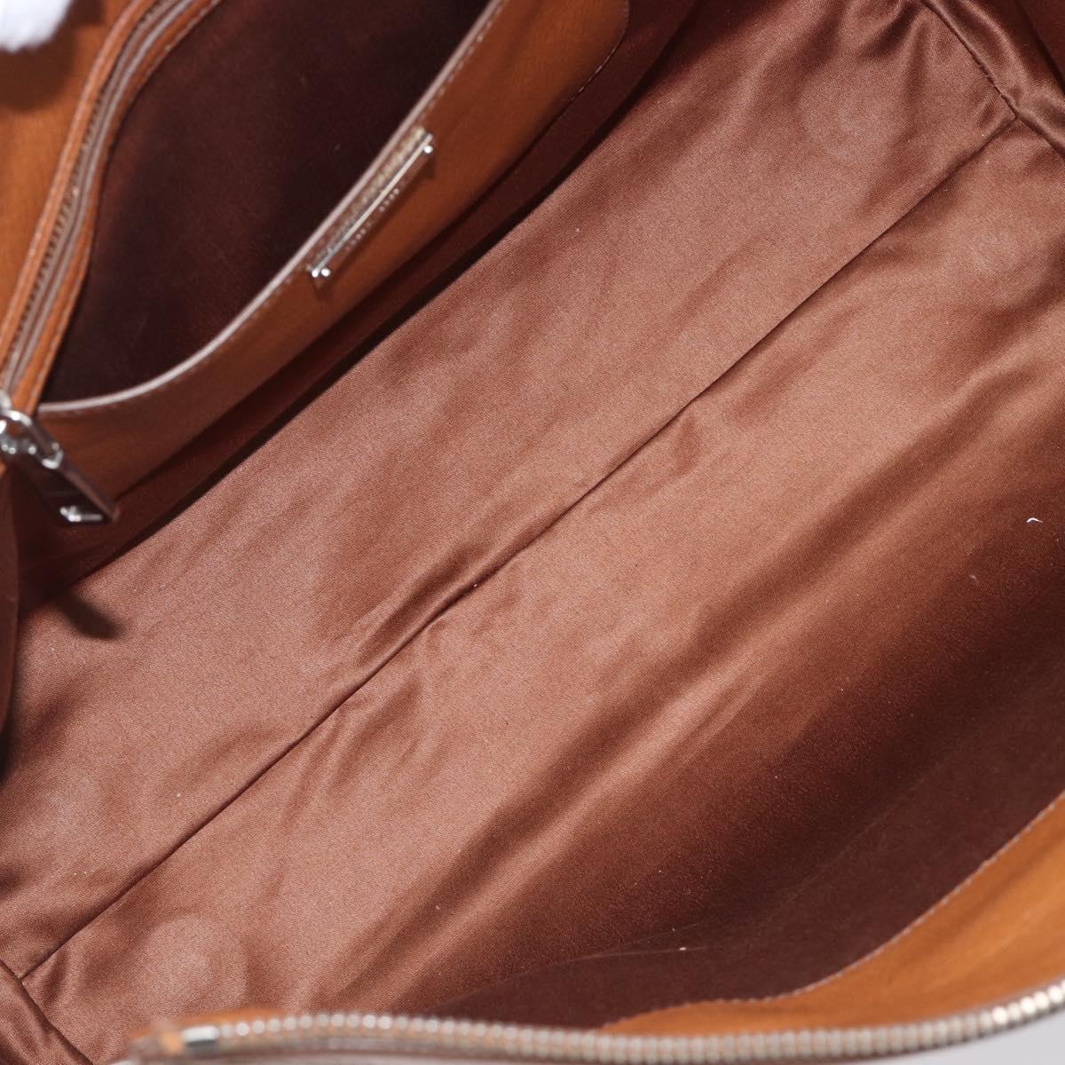 Miu Miu Hand Bag Leather 2way Brown Silver Auth yk20891M