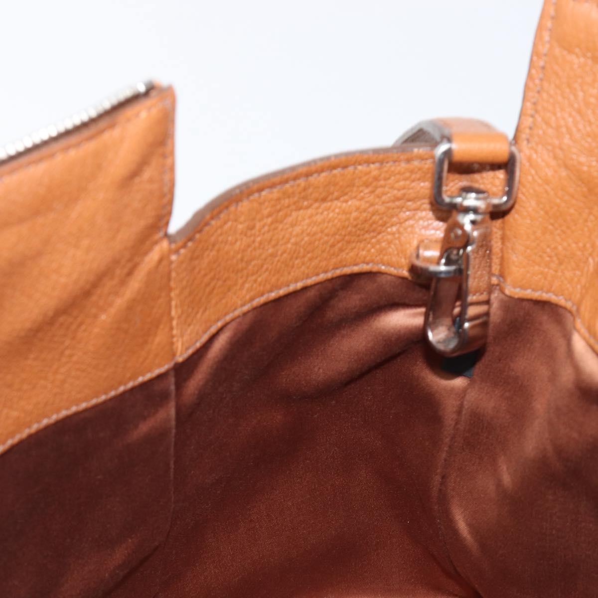 Miu Miu Hand Bag Leather 2way Brown Silver Auth yk20891M