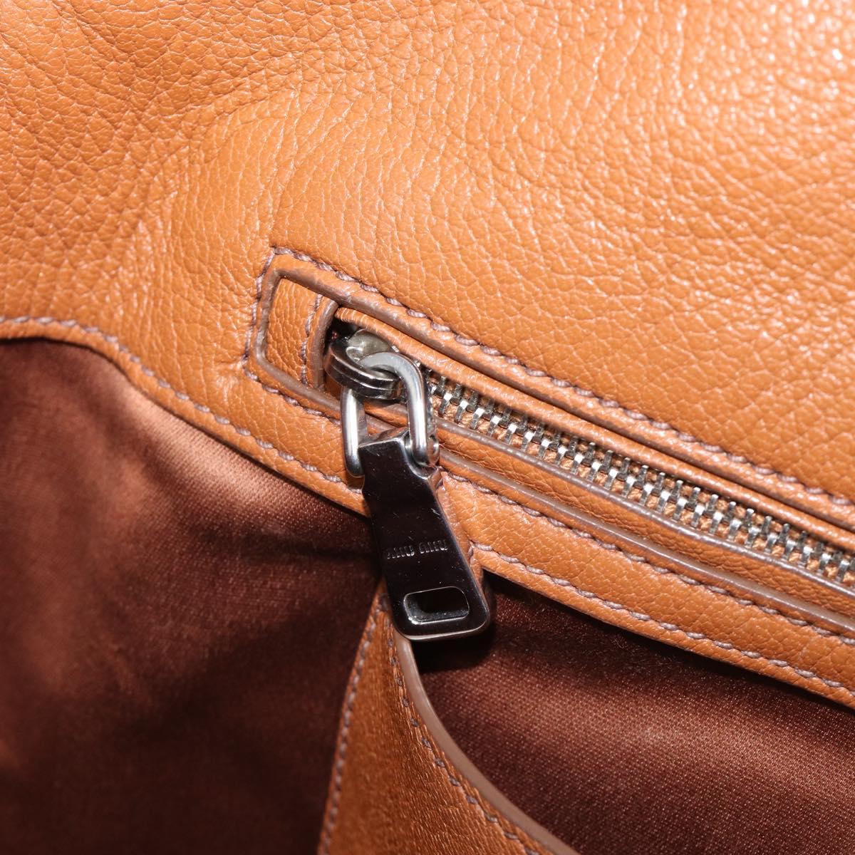 Miu Miu Hand Bag Leather 2way Brown Silver Auth yk20891M