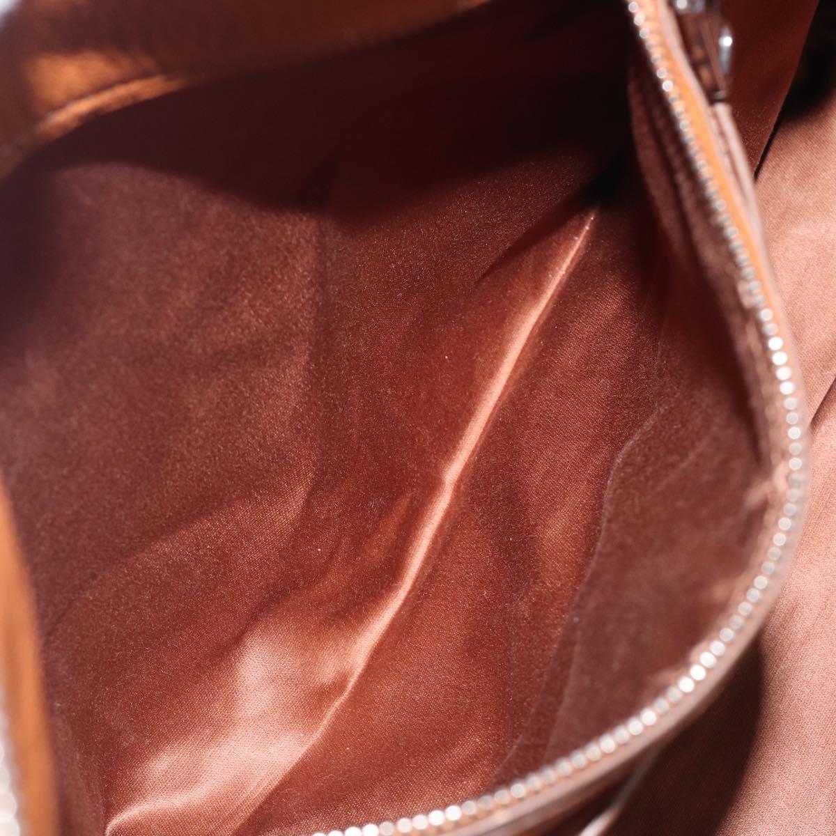 Miu Miu Hand Bag Leather 2way Brown Silver Auth yk20891M
