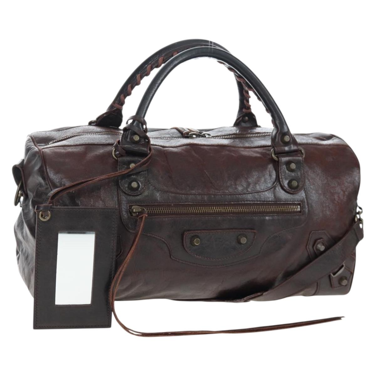 BALENCIAGA The Twiggy Hand Bag Leather 2way Brown 128523 Auth yk20892M