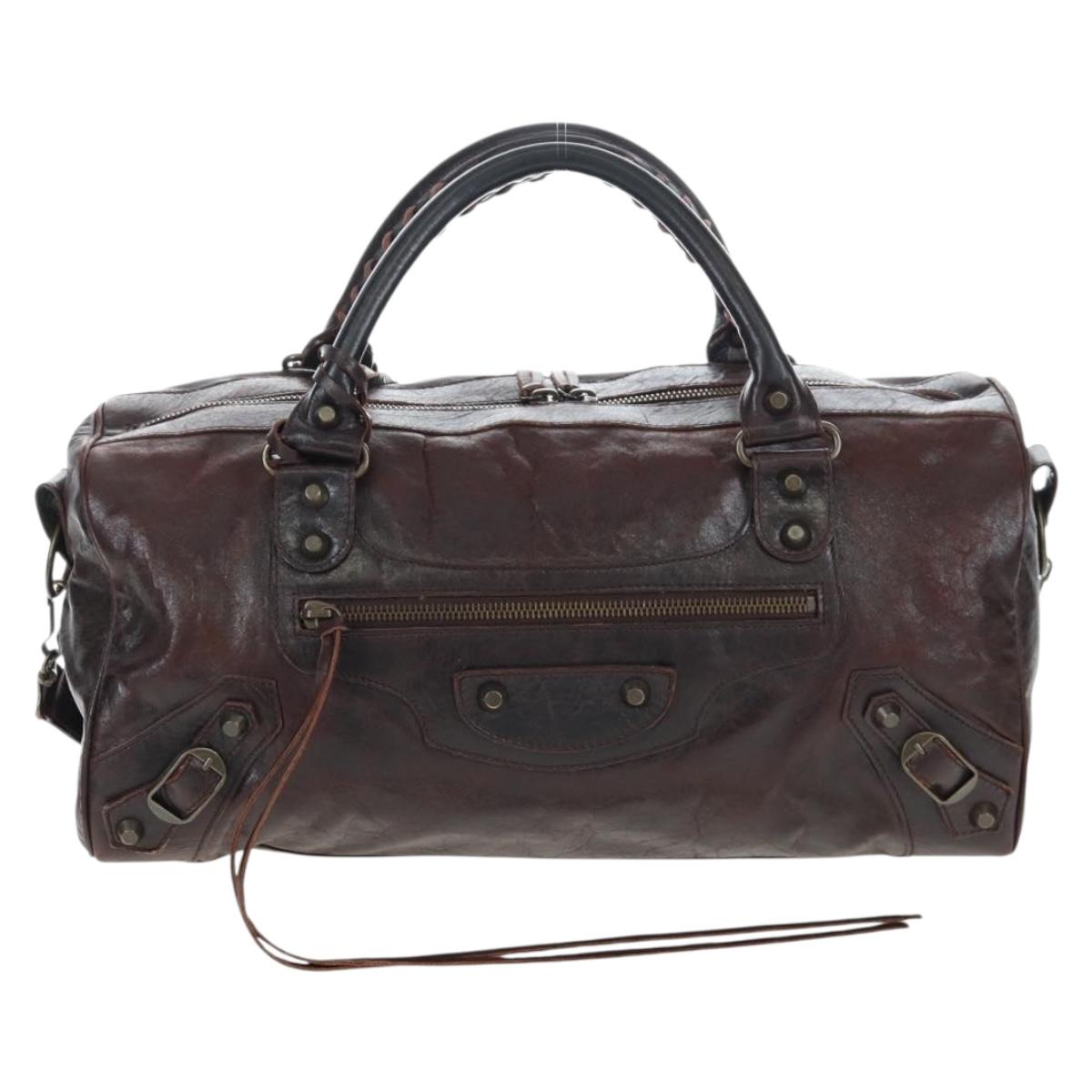 BALENCIAGA The Twiggy Hand Bag Leather 2way Brown 128523 Auth yk20892M