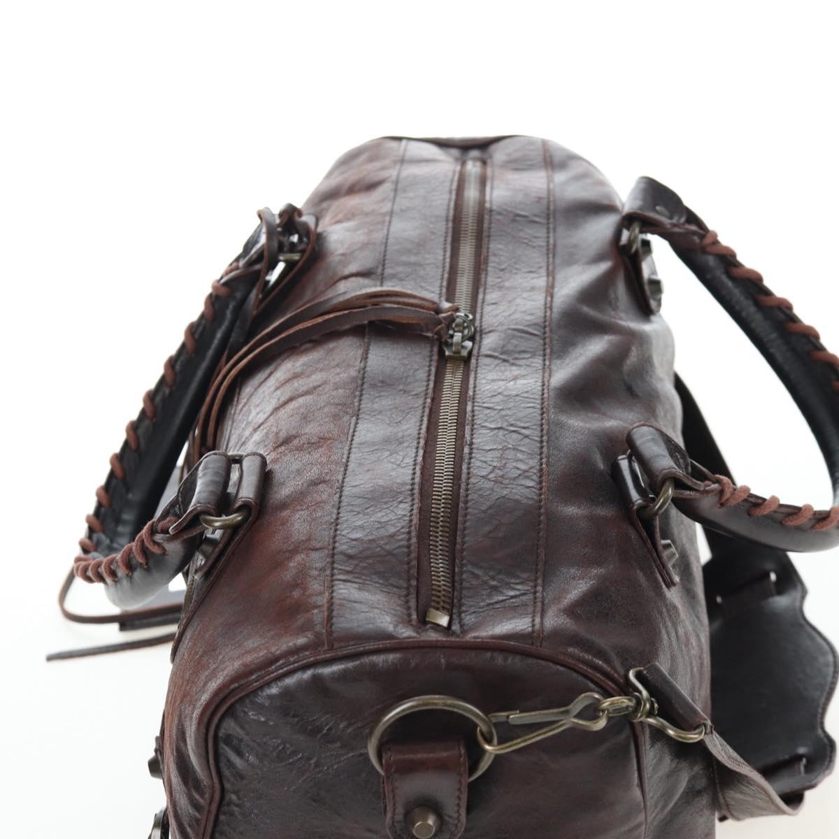 BALENCIAGA The Twiggy Hand Bag Leather 2way Brown 128523 Auth yk20892M