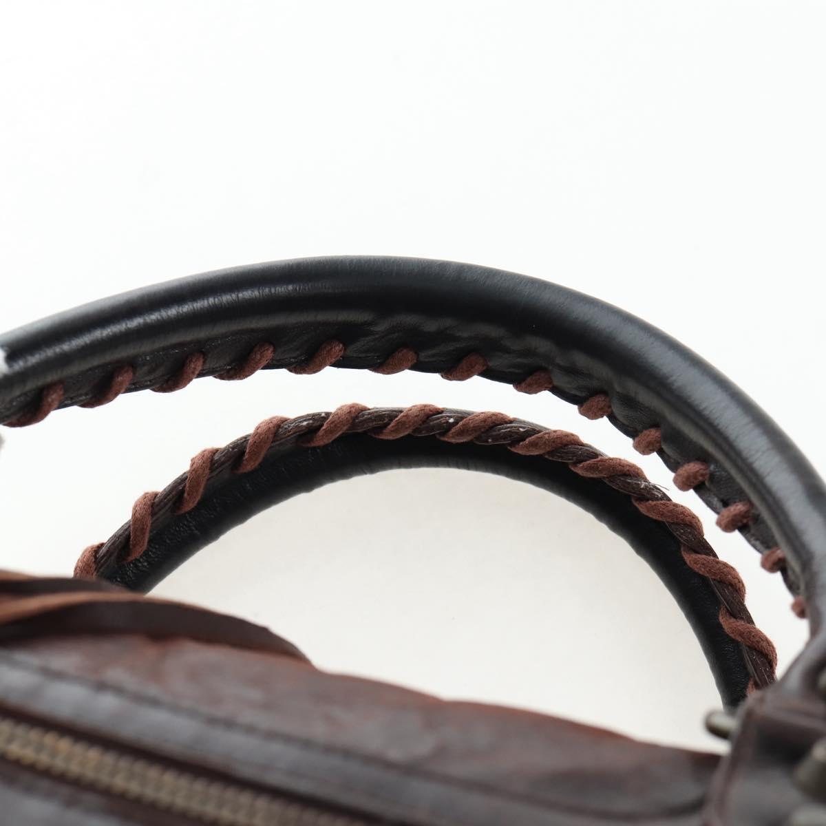 BALENCIAGA The Twiggy Hand Bag Leather 2way Brown 128523 Auth yk20892M