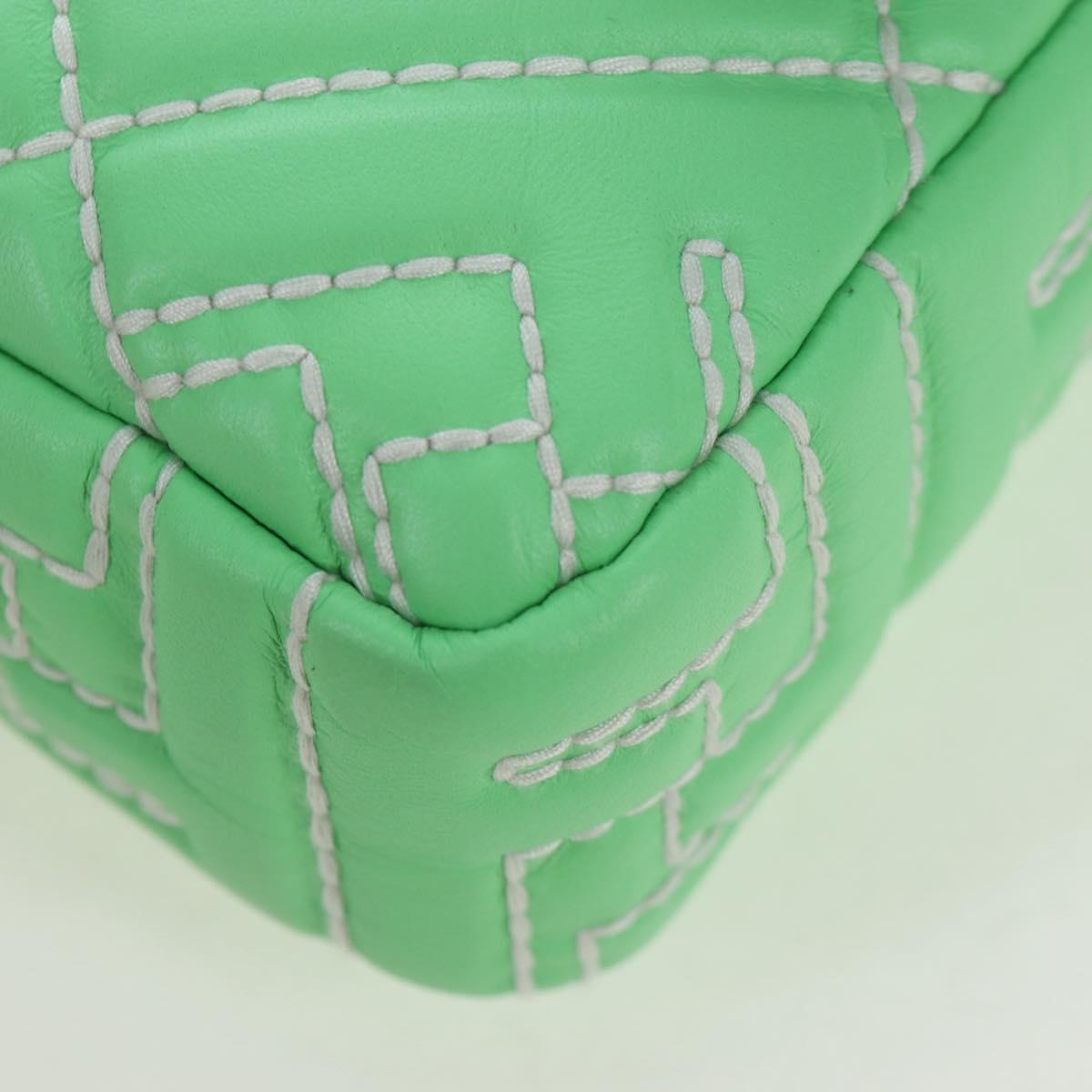 FENDI Zucca Canvas Mamma Baguette Bag Leather 2way Green Silver Auth yk20894SAM