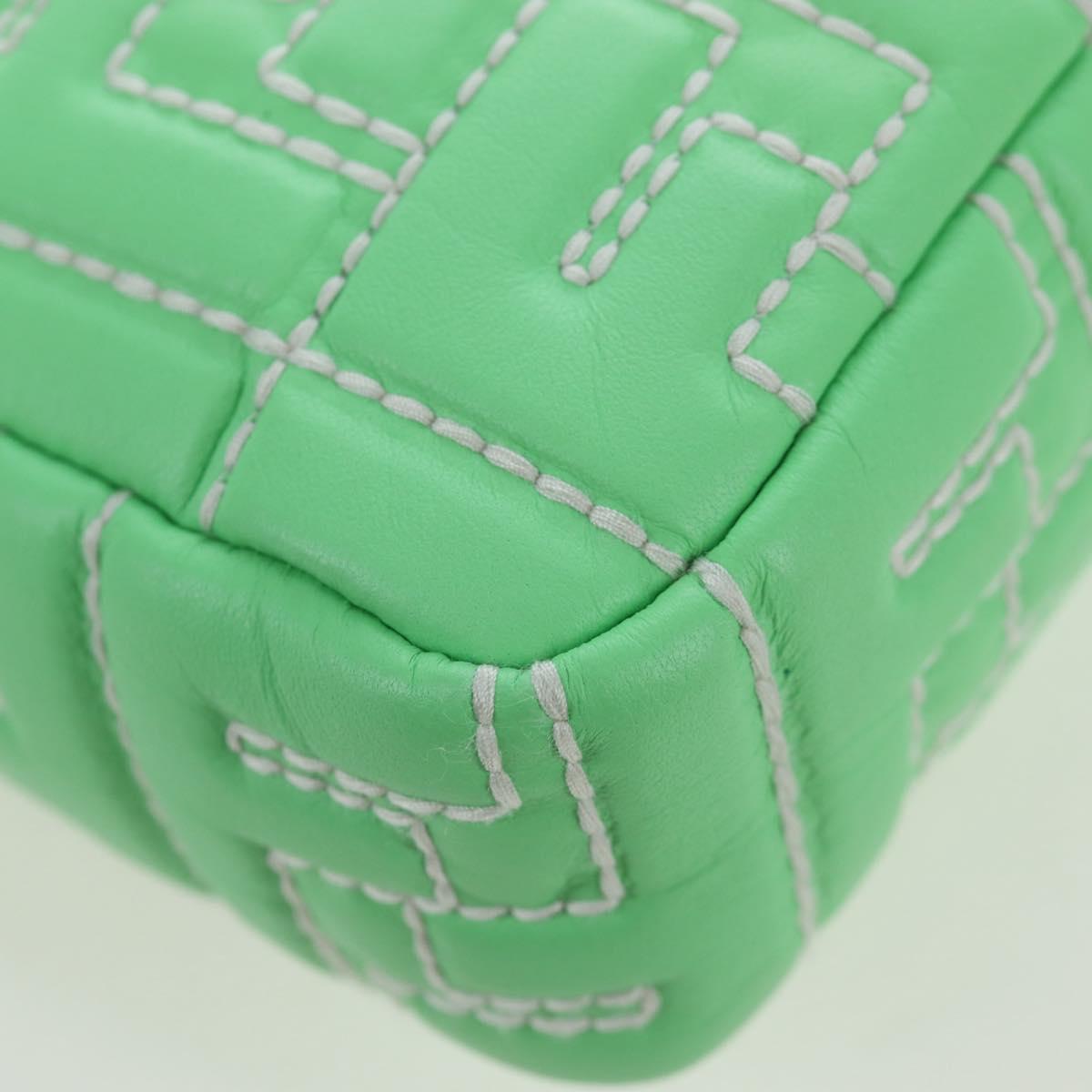 FENDI Zucca Canvas Mamma Baguette Bag Leather 2way Green Silver Auth yk20894SAM