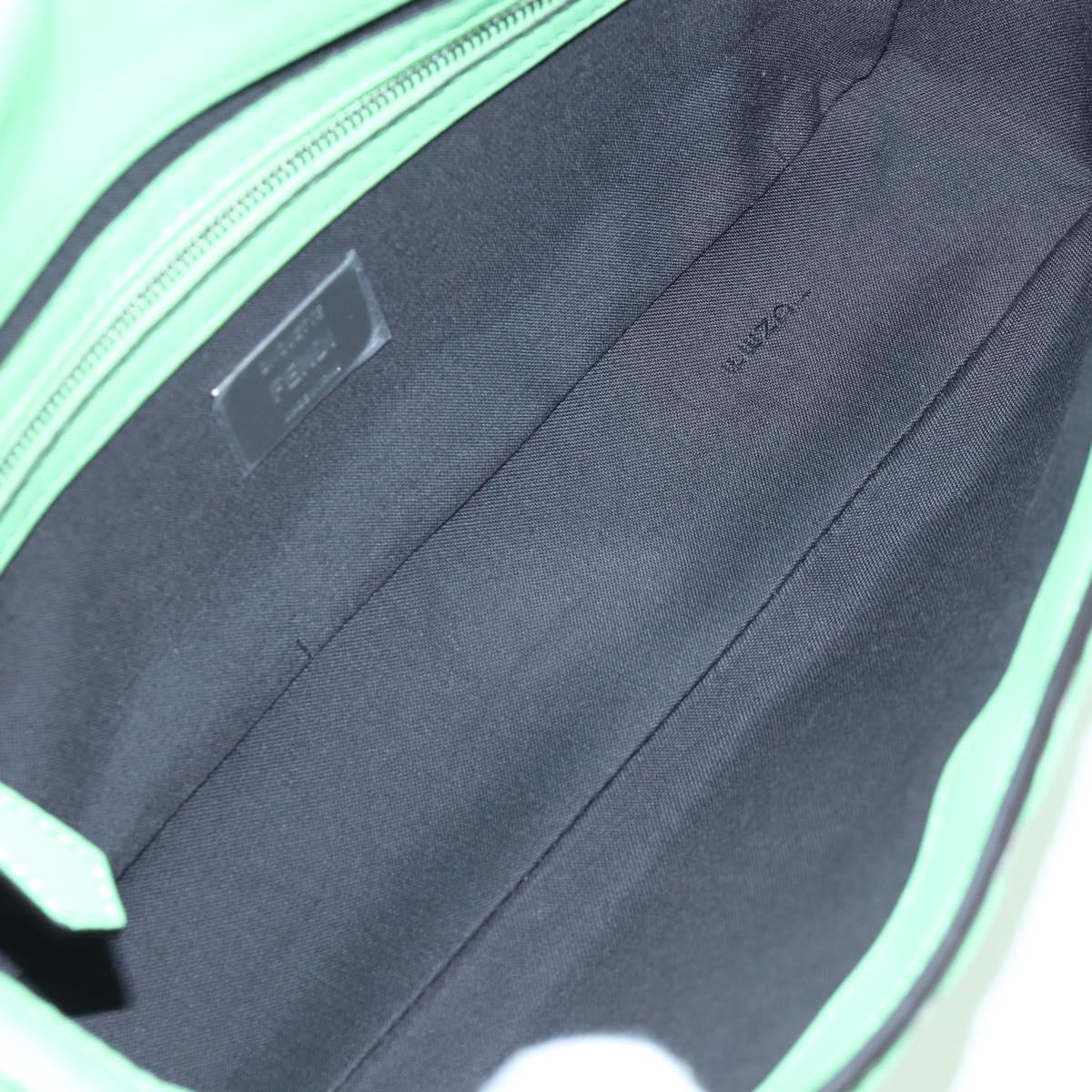 FENDI Zucca Canvas Mamma Baguette Bag Leather 2way Green Silver Auth yk20894SAM