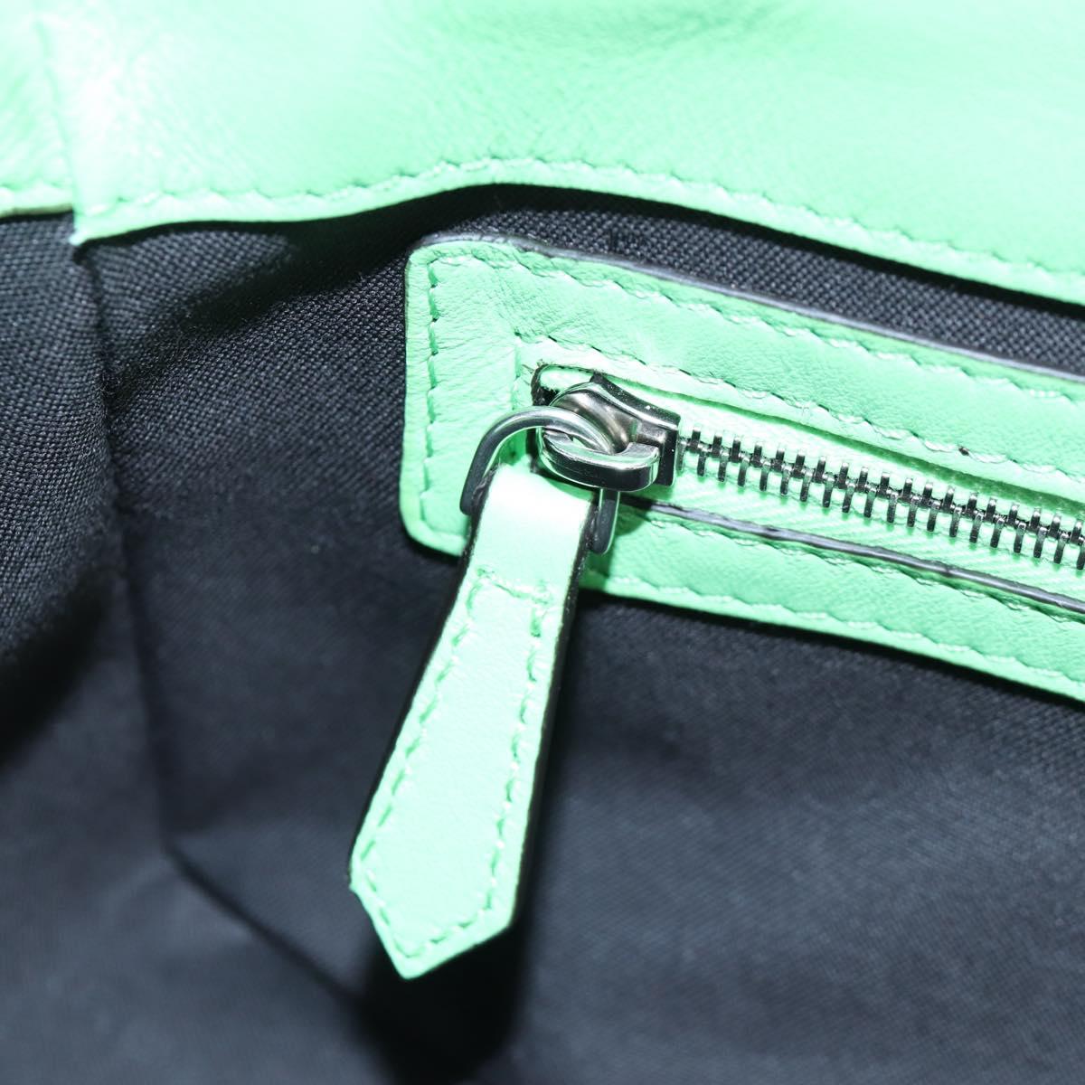 FENDI Zucca Canvas Mamma Baguette Bag Leather 2way Green Silver Auth yk20894SAM