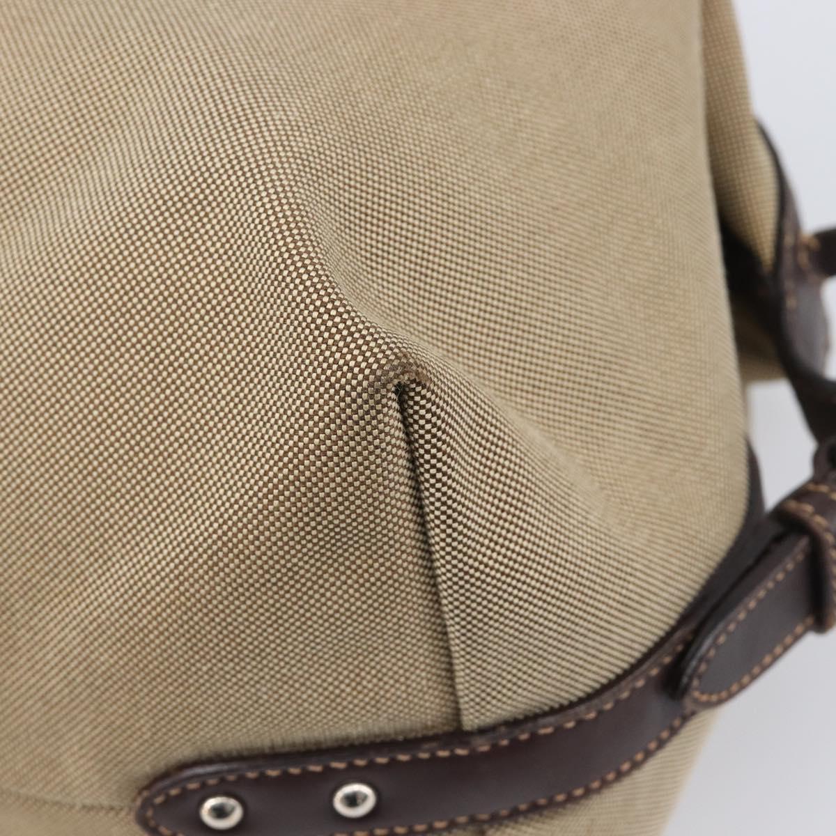 PRADA Shoulder Bag Canvas Beige Silver Auth yk20901V