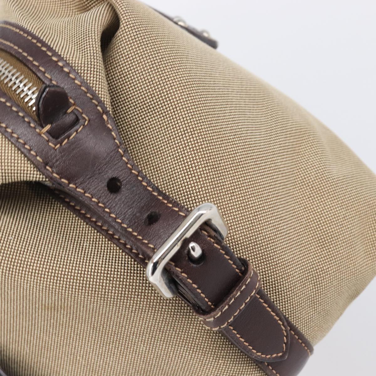 PRADA Shoulder Bag Canvas Beige Silver Auth yk20901V
