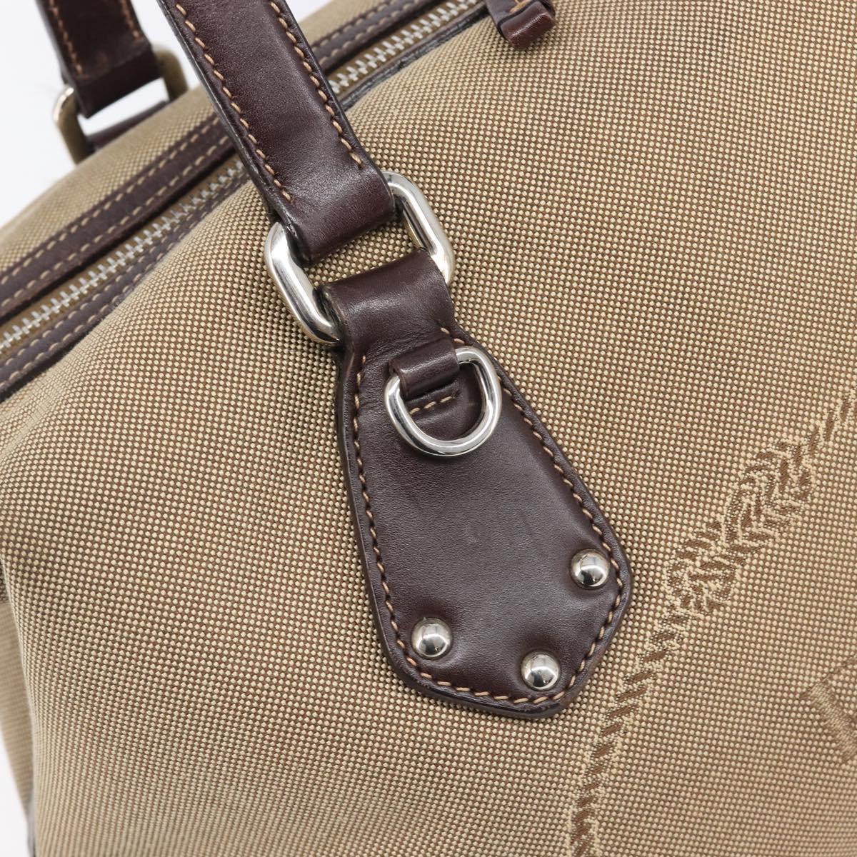 PRADA Shoulder Bag Canvas Beige Silver Auth yk20901V